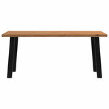 Eettafel rechthoekig 180x90x74 cm massief eikenhout lichtbruin - AllerleiShop