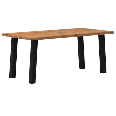 Eettafel rechthoekig 180x90x74 cm massief eikenhout lichtbruin - AllerleiShop