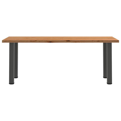 Eettafel rechthoekig 200x90x74 cm massief eikenhout lichtbruin - AllerleiShop