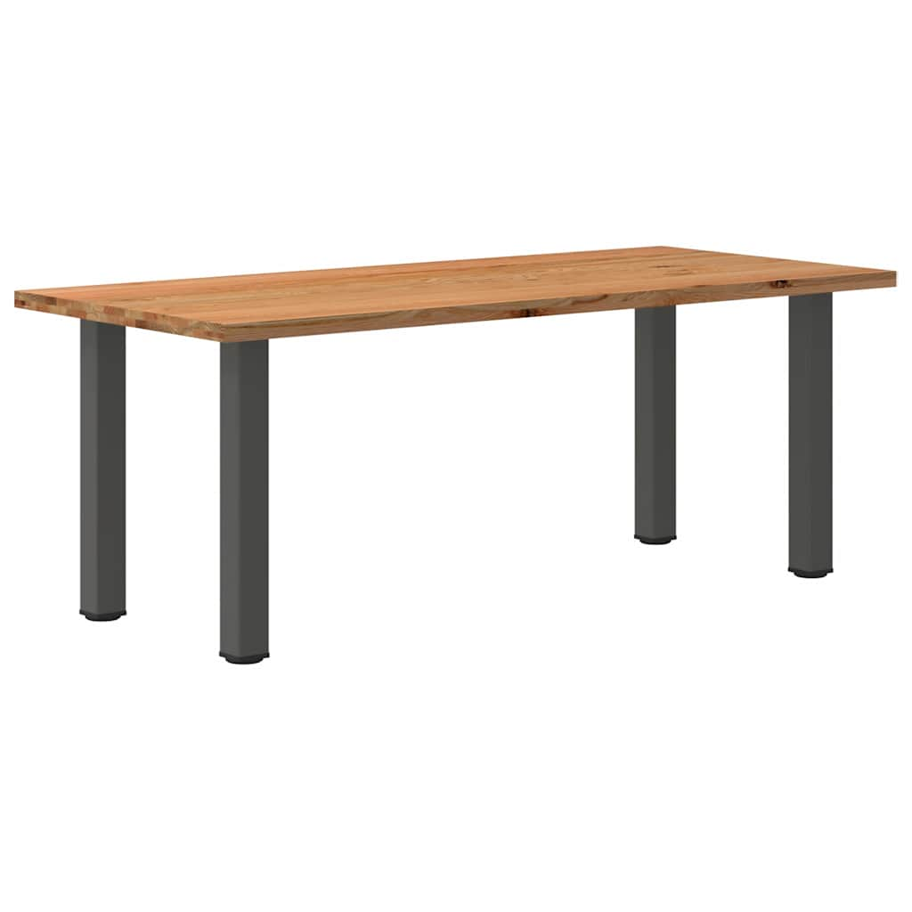 Eettafel rechthoekig 200x90x74 cm massief eikenhout lichtbruin - AllerleiShop