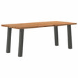 Eettafel rechthoekig 200x90x74 cm massief eikenhout lichtbruin - AllerleiShop