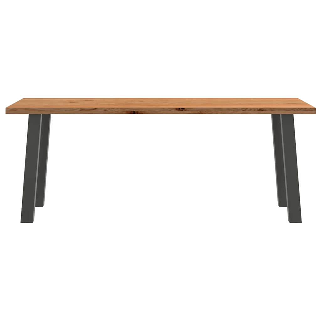 Eettafel rechthoekig 200x90x74 cm massief eikenhout lichtbruin - AllerleiShop