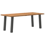 Eettafel rechthoekig 200x90x74 cm massief eikenhout lichtbruin - AllerleiShop