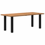 Eettafel rechthoekig 200x90x74 cm massief eikenhout lichtbruin - AllerleiShop