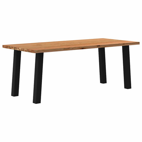 Eettafel rechthoekig 200x90x74 cm massief eikenhout lichtbruin - AllerleiShop