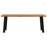 Eettafel rechthoekig 200x90x74 cm massief eikenhout lichtbruin - AllerleiShop