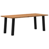 Eettafel rechthoekig 200x90x74 cm massief eikenhout lichtbruin - AllerleiShop