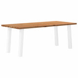 Eettafel rechthoekig 200x90x74 cm massief eikenhout lichtbruin - AllerleiShop