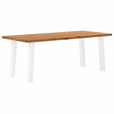 Eettafel rechthoekig 200x90x74 cm massief eikenhout lichtbruin - AllerleiShop