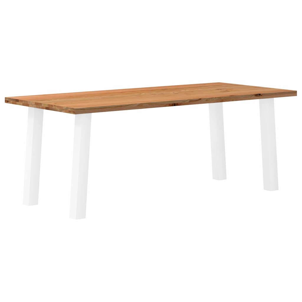 Eettafel rechthoekig 200x90x74 cm massief eikenhout lichtbruin - AllerleiShop