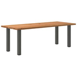 Eettafel rechthoekig 220x90x74 cm massief eikenhout lichtbruin - AllerleiShop