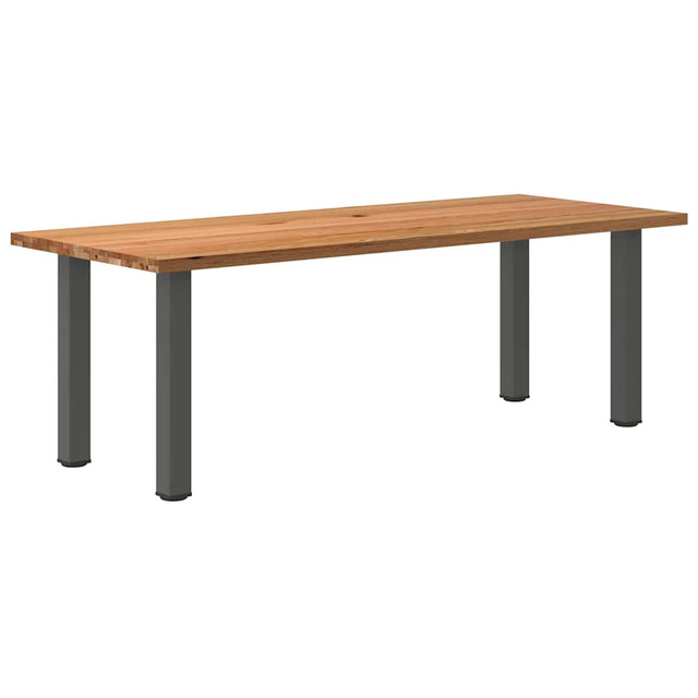 Eettafel rechthoekig 220x90x74 cm massief eikenhout lichtbruin - AllerleiShop