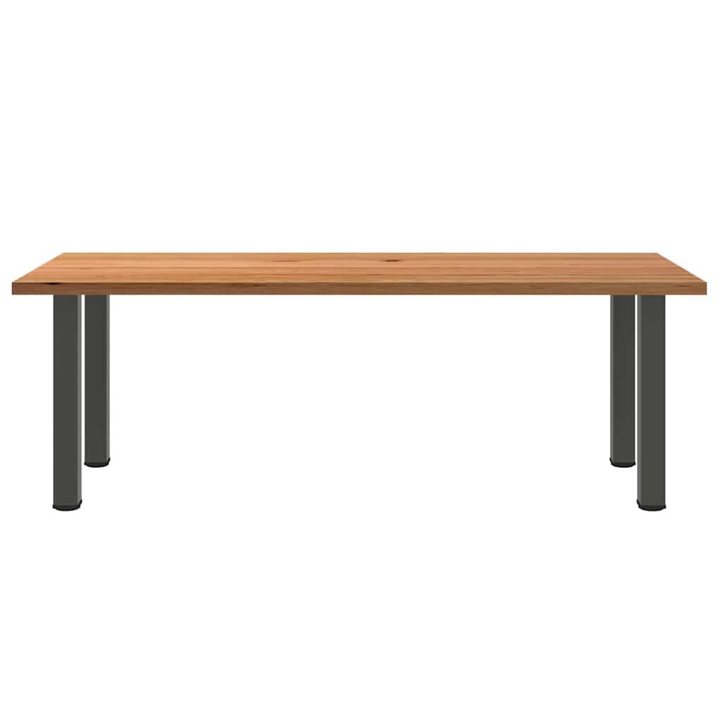 Eettafel rechthoekig 220x90x74 cm massief eikenhout lichtbruin - AllerleiShop