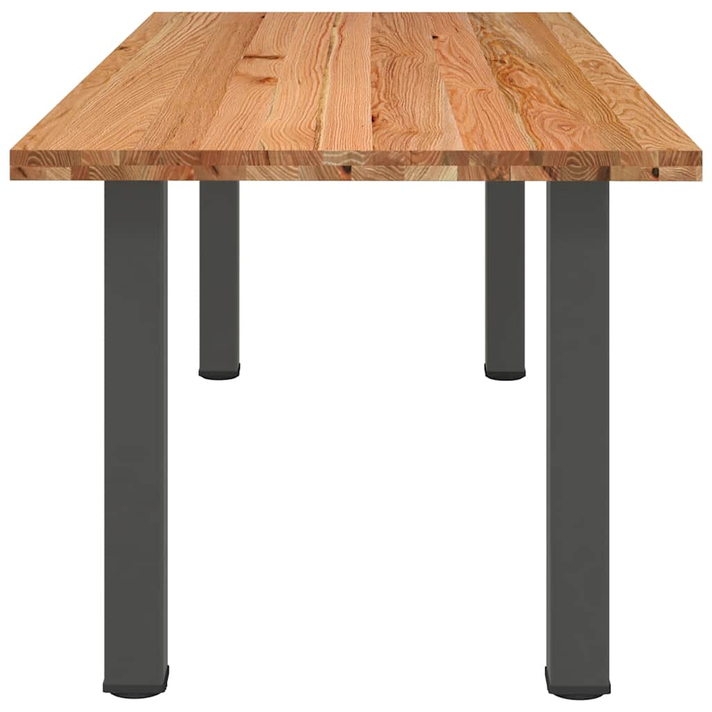 Eettafel rechthoekig 220x90x74 cm massief eikenhout lichtbruin - AllerleiShop