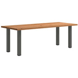 Eettafel rechthoekig 220x90x74 cm massief eikenhout lichtbruin - AllerleiShop