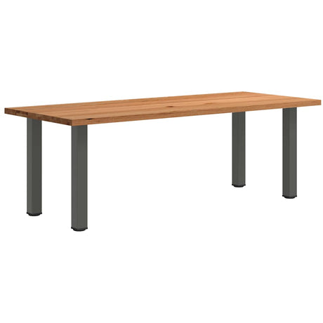 Eettafel rechthoekig 220x90x74 cm massief eikenhout lichtbruin - AllerleiShop