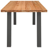 Eettafel rechthoekig 220x90x74 cm massief eikenhout lichtbruin - AllerleiShop