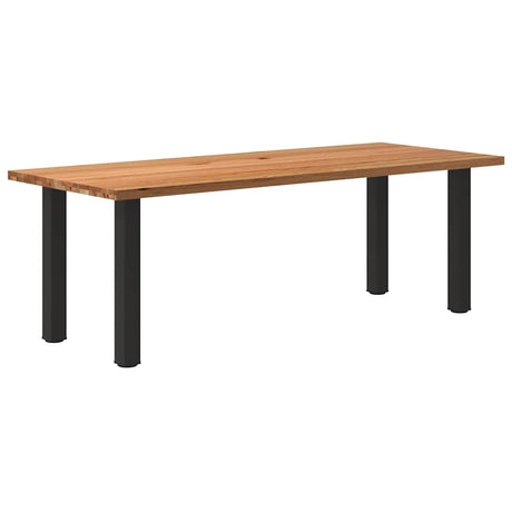 Eettafel rechthoekig 220x90x74 cm massief eikenhout lichtbruin - AllerleiShop