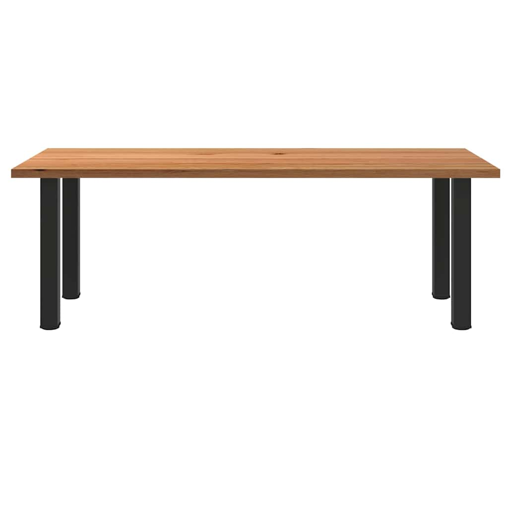 Eettafel rechthoekig 220x90x74 cm massief eikenhout lichtbruin - AllerleiShop