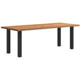 Eettafel rechthoekig 220x90x74 cm massief eikenhout lichtbruin - AllerleiShop