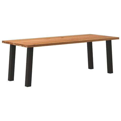 Eettafel rechthoekig 220x90x74 cm massief eikenhout lichtbruin - AllerleiShop