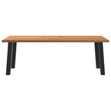 Eettafel rechthoekig 220x90x74 cm massief eikenhout lichtbruin - AllerleiShop