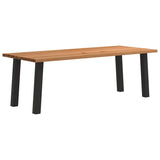 Eettafel rechthoekig 220x90x74 cm massief eikenhout lichtbruin - AllerleiShop