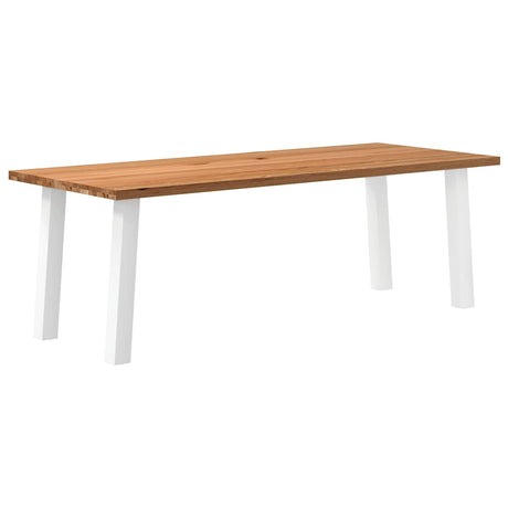 Eettafel rechthoekig 220x90x74 cm massief eikenhout lichtbruin - AllerleiShop