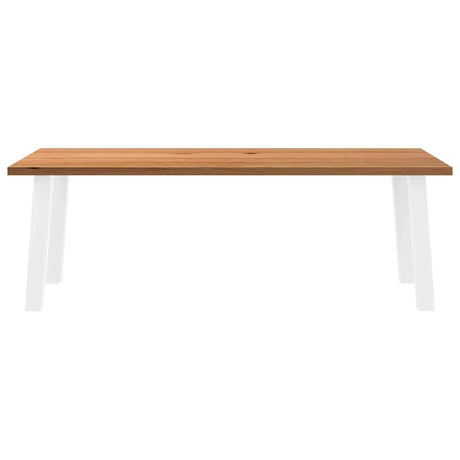 Eettafel rechthoekig 220x90x74 cm massief eikenhout lichtbruin - AllerleiShop