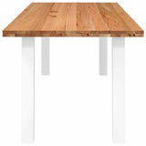 Eettafel rechthoekig 220x90x74 cm massief eikenhout lichtbruin - AllerleiShop