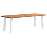 Eettafel rechthoekig 220x90x74 cm massief eikenhout lichtbruin - AllerleiShop