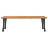 Eettafel rechthoekig 240x90x74 cm massief eikenhout lichtbruin - AllerleiShop