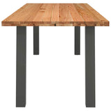 Eettafel rechthoekig 240x90x74 cm massief eikenhout lichtbruin - AllerleiShop