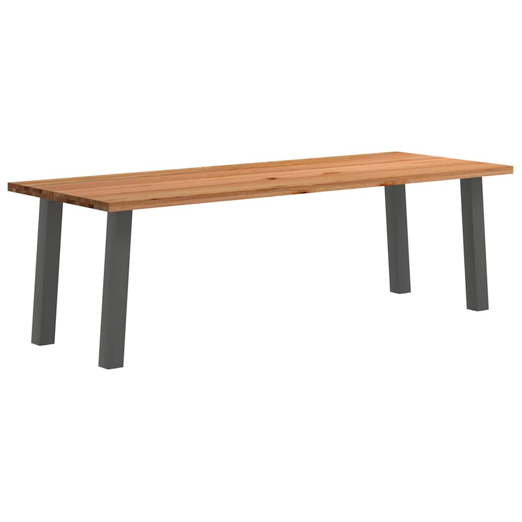 Eettafel rechthoekig 240x90x74 cm massief eikenhout lichtbruin - AllerleiShop