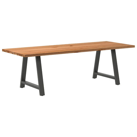 Eettafel rechthoekig 240x90x74 cm massief eikenhout lichtbruin - AllerleiShop