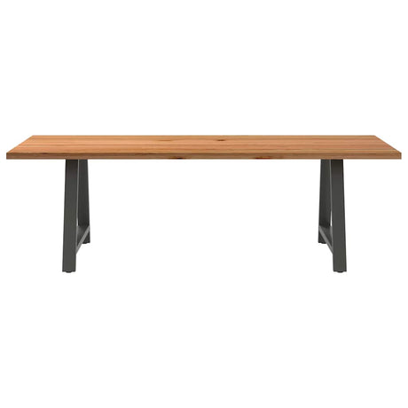 Eettafel rechthoekig 240x90x74 cm massief eikenhout lichtbruin - AllerleiShop