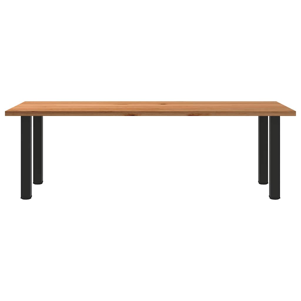 Eettafel rechthoekig 240x90x74 cm massief eikenhout lichtbruin - AllerleiShop