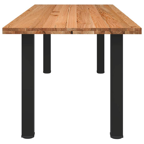 Eettafel rechthoekig 240x90x74 cm massief eikenhout lichtbruin - AllerleiShop