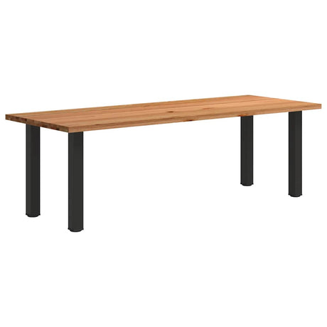 Eettafel rechthoekig 240x90x74 cm massief eikenhout lichtbruin - AllerleiShop