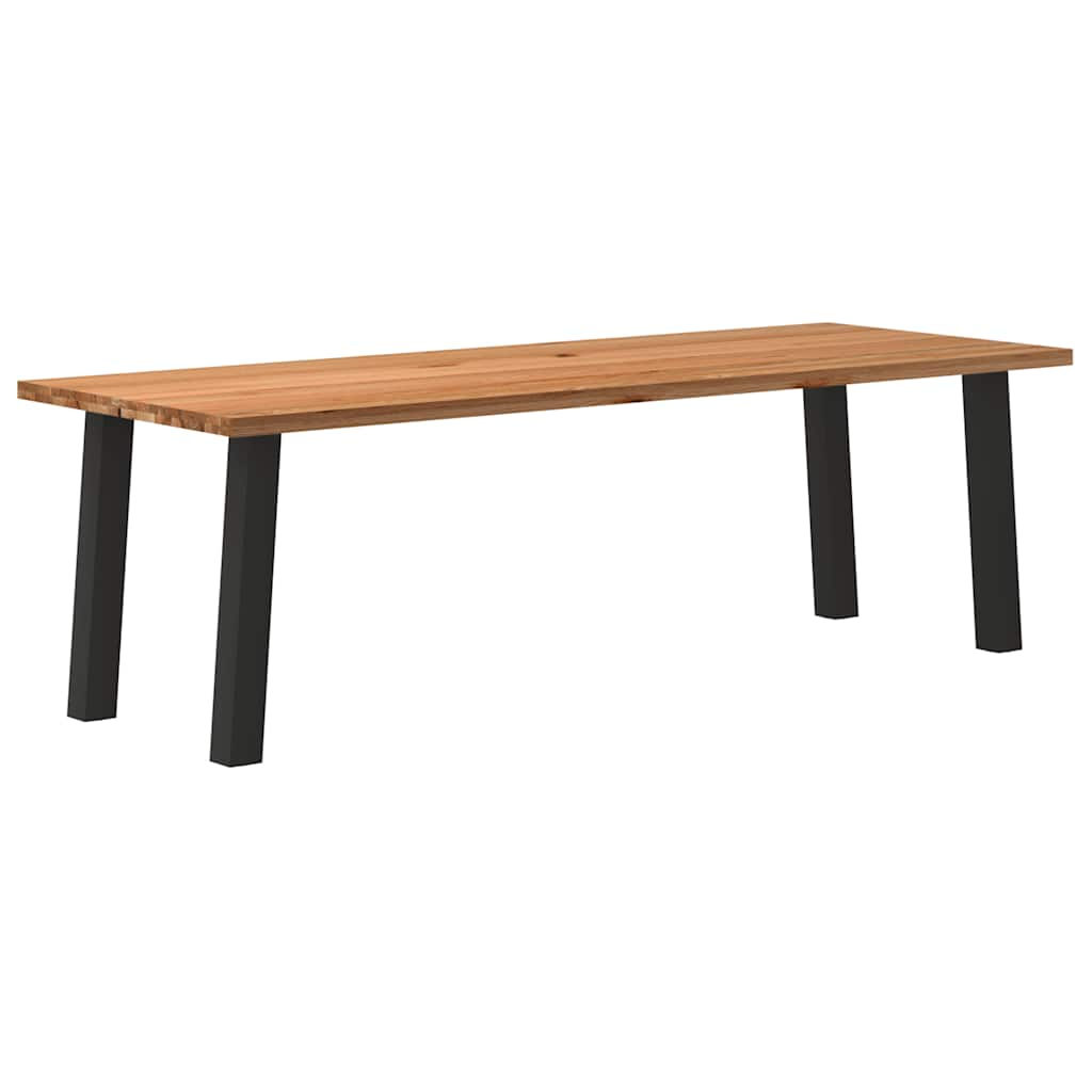 Eettafel rechthoekig 240x90x74 cm massief eikenhout lichtbruin - AllerleiShop