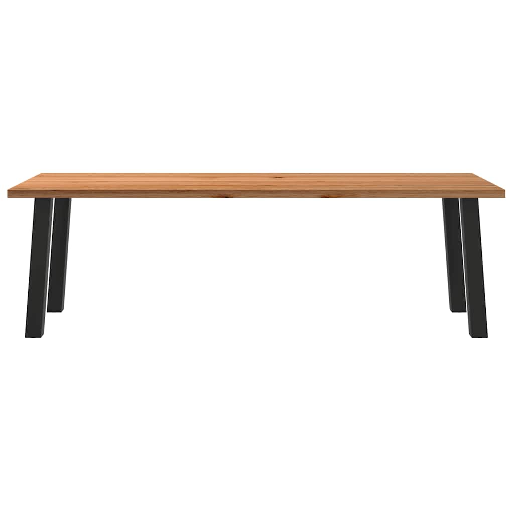 Eettafel rechthoekig 240x90x74 cm massief eikenhout lichtbruin - AllerleiShop