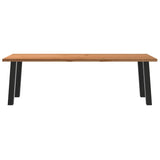 Eettafel rechthoekig 240x90x74 cm massief eikenhout lichtbruin - AllerleiShop