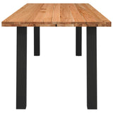 Eettafel rechthoekig 240x90x74 cm massief eikenhout lichtbruin - AllerleiShop