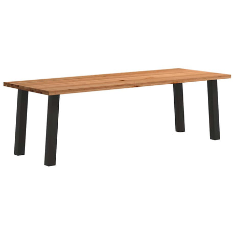 Eettafel rechthoekig 240x90x74 cm massief eikenhout lichtbruin - AllerleiShop