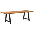 Eettafel rechthoekig 240x90x74 cm massief eikenhout lichtbruin - AllerleiShop