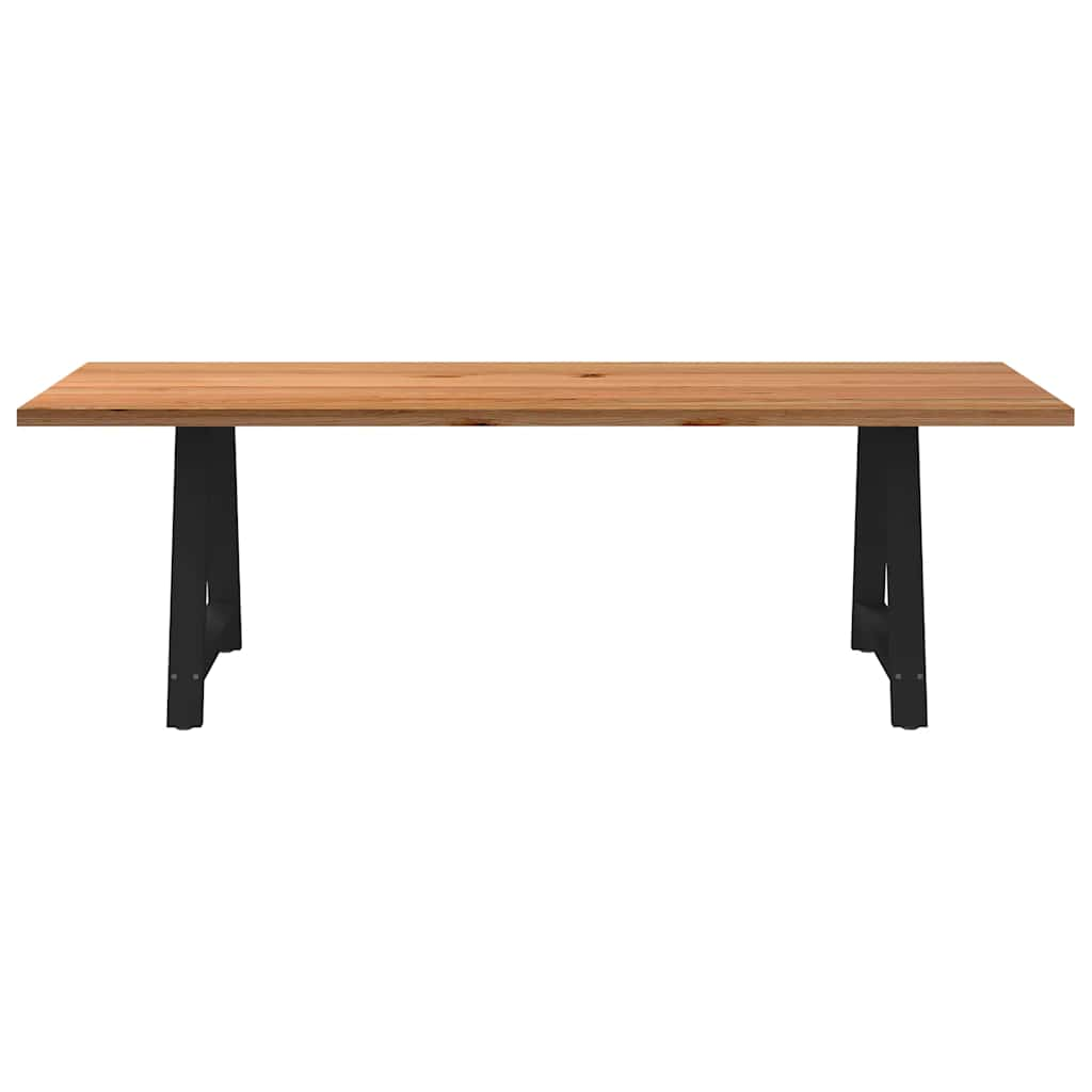 Eettafel rechthoekig 240x90x74 cm massief eikenhout lichtbruin - AllerleiShop