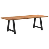 Eettafel rechthoekig 240x90x74 cm massief eikenhout lichtbruin - AllerleiShop