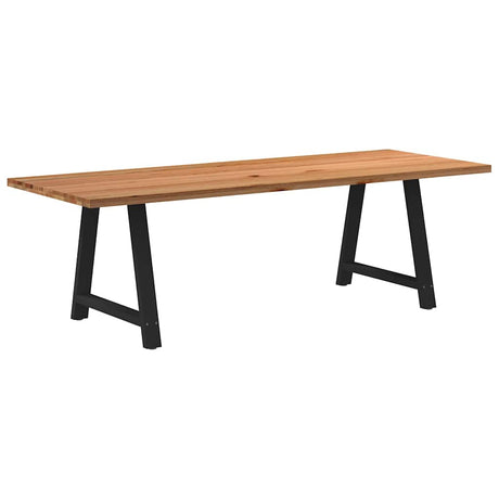 Eettafel rechthoekig 240x90x74 cm massief eikenhout lichtbruin - AllerleiShop