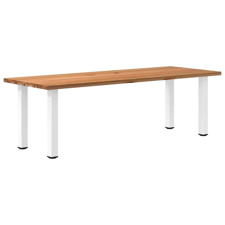 Eettafel rechthoekig 240x90x74 cm massief eikenhout lichtbruin - AllerleiShop