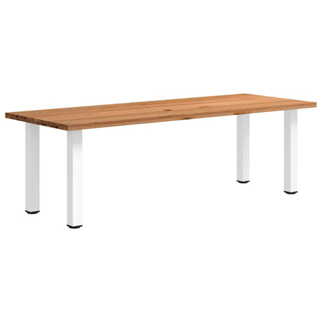 Eettafel rechthoekig 240x90x74 cm massief eikenhout lichtbruin - AllerleiShop